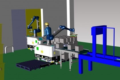 Heavy payload palletizing system using cobot