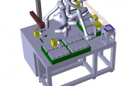 Laser marking process pick and place collaborative robot automation system