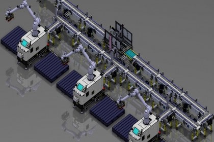 Paper box collaborative robot palletizing system